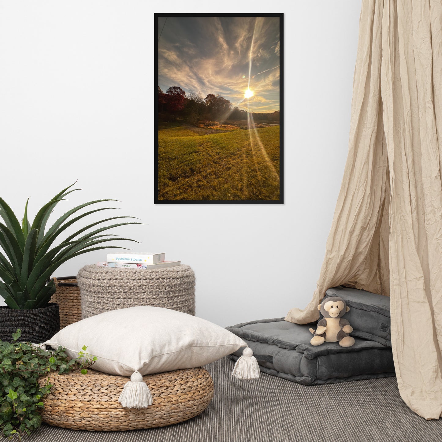 Framed Image of Sunset Field Poster