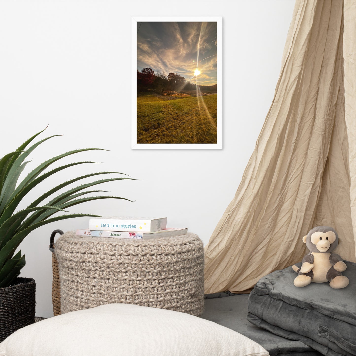 Framed Image of Sunset Field Poster
