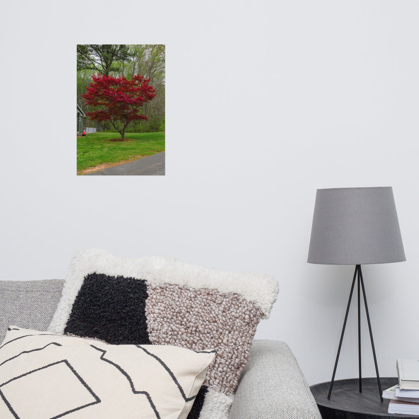 Frameless Image Red Tree Poster