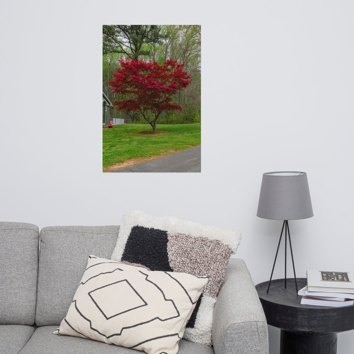 Frameless Image Red Tree Poster