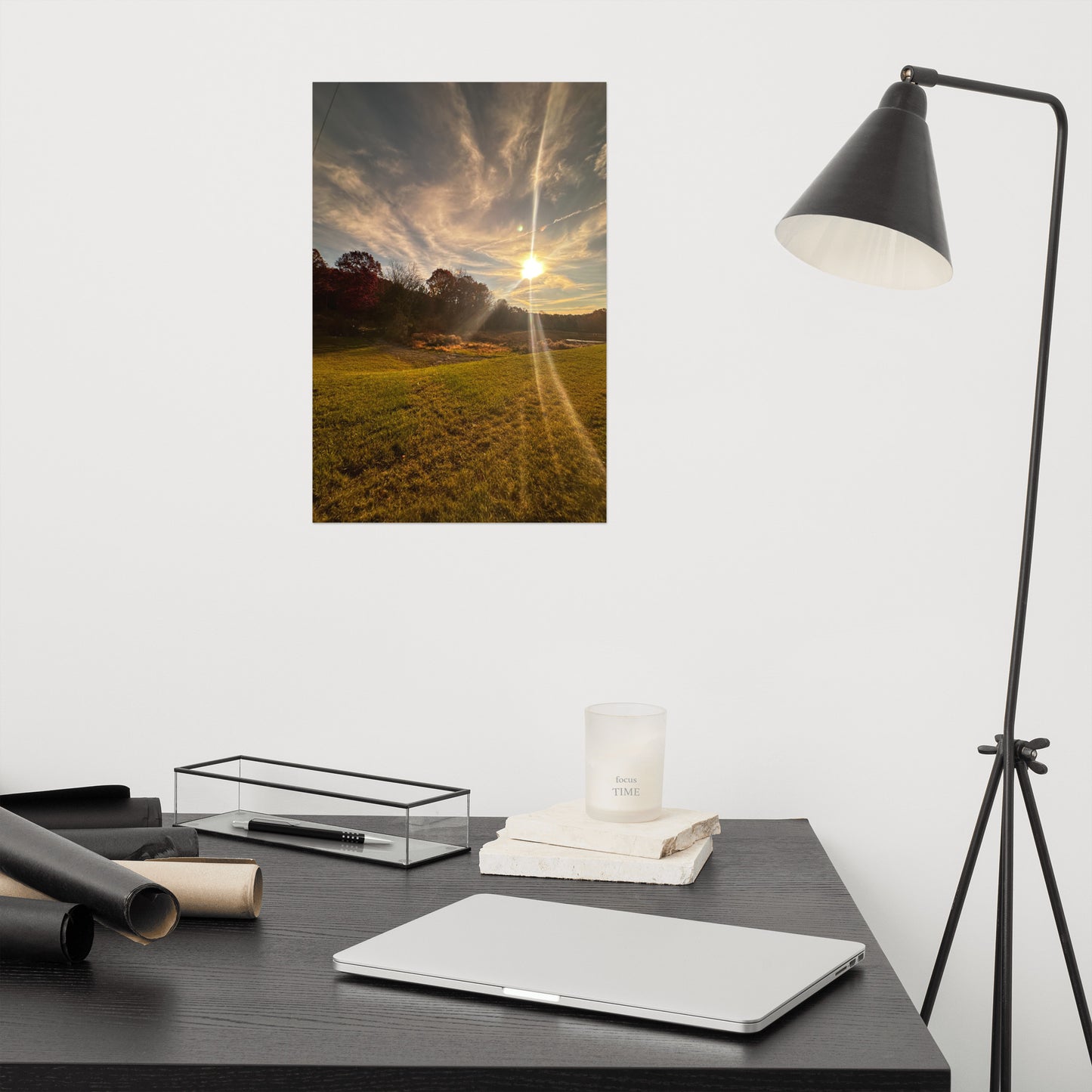 Frameless Sunset Field Poster