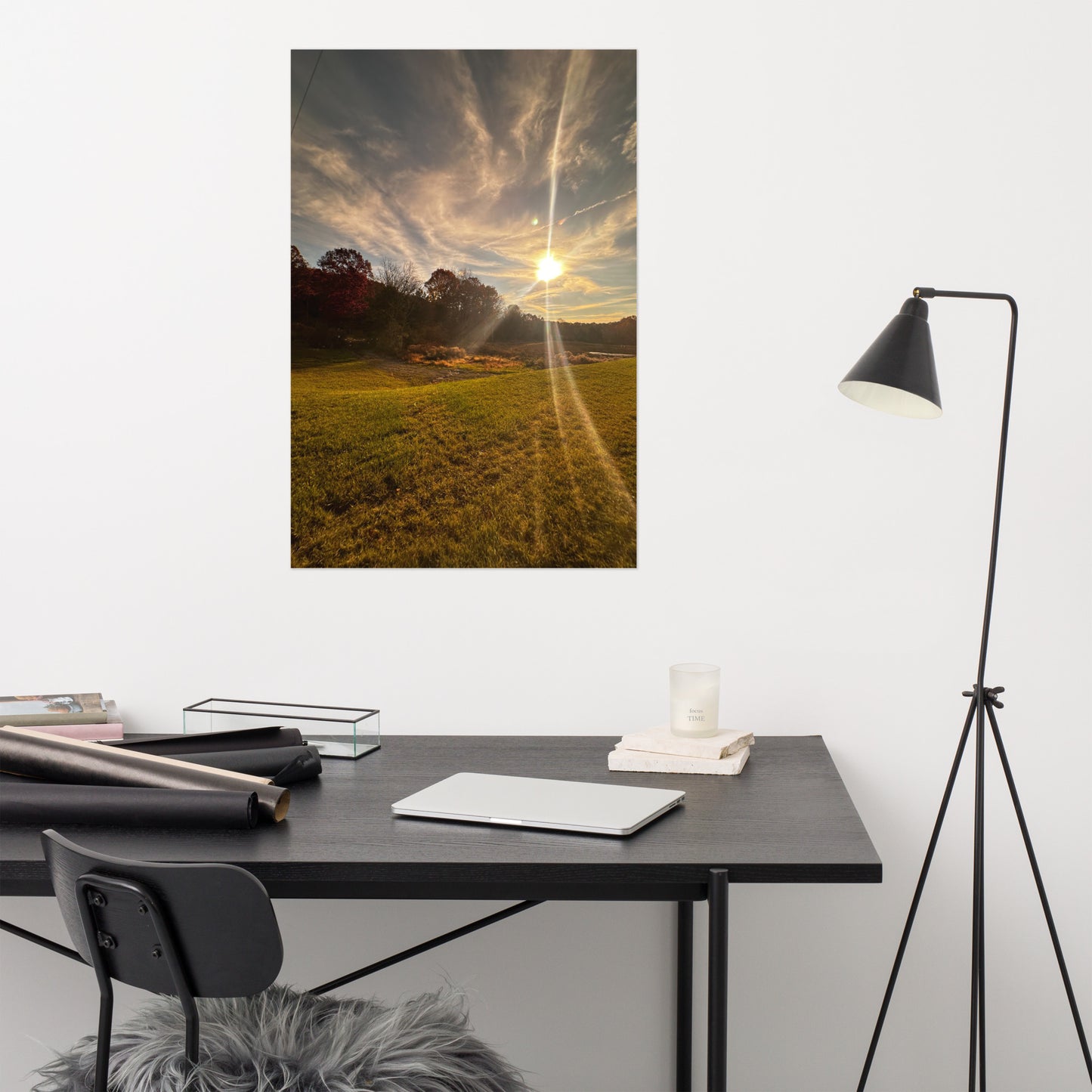 Frameless Sunset Field Poster